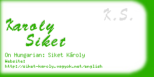karoly siket business card